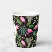 熱帯フローラルアウ（ハワイ式宴会）、フラミンゴス、誕生日写真 紙コップ (左)