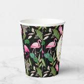 熱帯フローラルアウ（ハワイ式宴会）、フラミンゴス、誕生日写真 紙コップ (右)