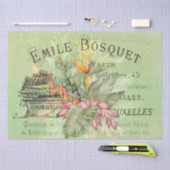 熱帯フローラヴィンテージエフェメラデクページ 薄葉紙 (クラフト)