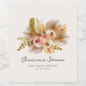 熱帯フローラヴィンテージブライダルシャワー ワインラベル (シングルラベル)