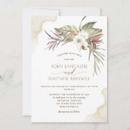 熱帯フローラ乾燥葉パームクリーム結婚ズ 招待状