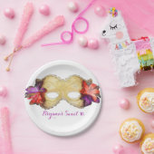 熱帯フローラ仮装マスクエレガントパーティー ペーパープレート (パーティー)