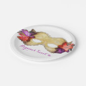 熱帯フローラ仮装マスクエレガントパーティー ペーパープレート (アングル)