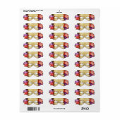 熱帯フローラ仮装マスクパーティの招待状 ラベル (フルシート)