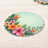 熱帯フローラ優雅さ ペーパーコースター (アングル)