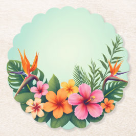 熱帯フローラ優雅さ ペーパーコースター