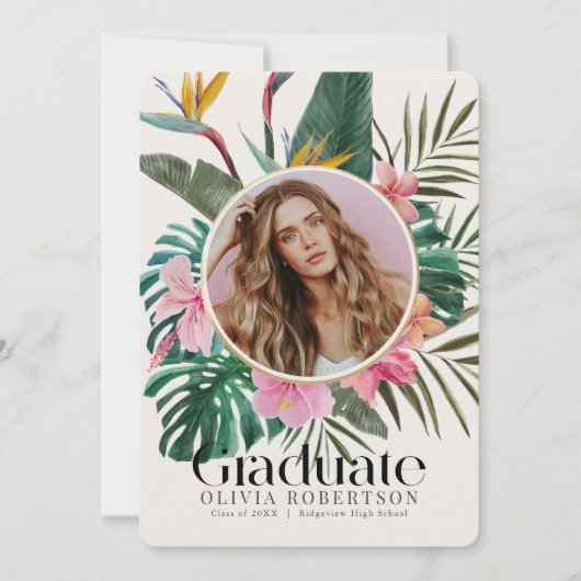 熱帯フローラ写真卒業発表 招待状 (正面)