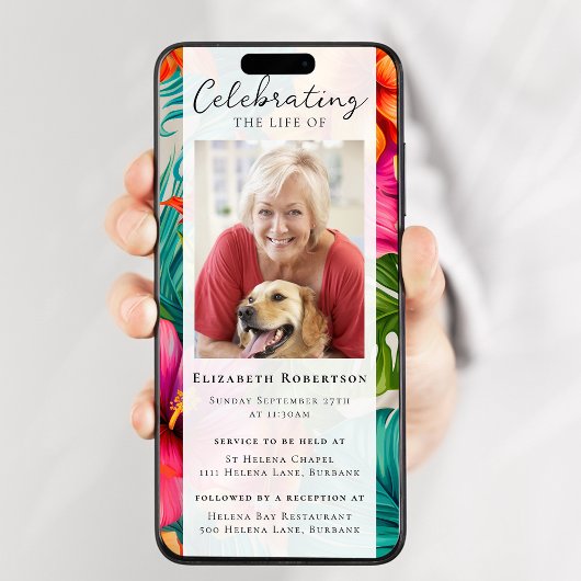 熱帯フローラ写真葬式デジタルイベント 招待状