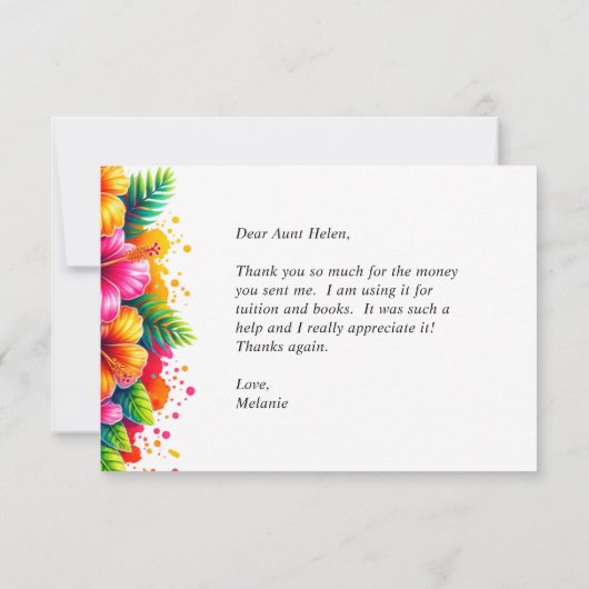 熱帯フローラ卒業サンキューカード サンキューカード (裏面)