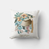 熱帯フローラ卒業ハットとタッセルパーティー クッション (正面)