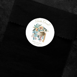 熱帯フローラ卒業ハットとタッセルパーティー ラウンドシール