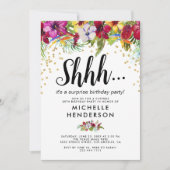 熱帯フローラ大人のサプライズ誕生日パーティー 招待状 (正面)