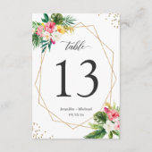 熱帯フローラ幾何結婚表番号 出欠カード (裏面)