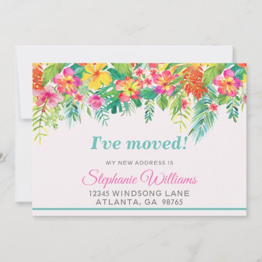 熱帯フローラ新住所の発表 招待状 (正面)