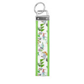 熱帯フローラ植物と鳥 リストバンドキーホルダー (鍵トップ)