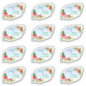 熱帯フローラ植物性金ゴールド幾何結婚物 シール (正面)