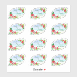 熱帯フローラ植物性金ゴールド幾何結婚物 シール