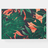 熱帯フローラ植物金ゴールドフレーム結婚ズゲストブック ゲストブック (裏面)