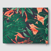 熱帯フローラ植物金ゴールドフレーム結婚ズゲストブック ゲストブック (裏面)