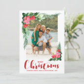 熱帯フローラ水の色クリスマスフォト シーズンカード (スタンド正面)