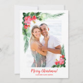 熱帯フローラ水の色クリスマスフォト シーズンカード (正面)
