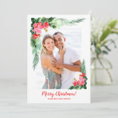 熱帯フローラ水の色クリスマスフォト シーズンカード (スタンド正面)