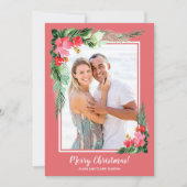 熱帯フローラ水の色クリスマスフォト シーズンカード (正面)