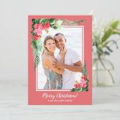 熱帯フローラ水の色クリスマスフォト シーズンカード (スタンド正面)
