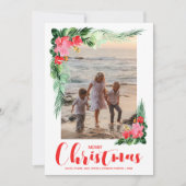 熱帯フローラ水の色クリスマスフォト シーズンカード (正面)