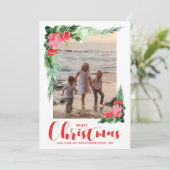 熱帯フローラ水の色クリスマスフォト シーズンカード (スタンド正面)