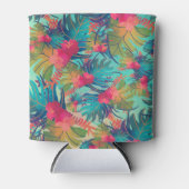 熱帯フローラ水彩クーラーボックス 缶クーラー (正面)