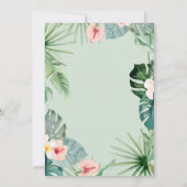 熱帯フローラ水彩ブライダルシャワーインビタティ 招待状 (裏面)
