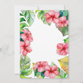 熱帯フローラ水彩ブライダルシャワー招待状 招待状 (裏面)