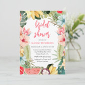 熱帯フローラ水彩ブライダルシャワー 招待状 (スタンド正面)