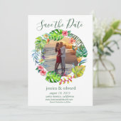 熱帯フローラ水彩リースハワイ写真 セーブザデート (スタンド正面)