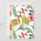 熱帯フローラ水彩リースハワイ写真 セーブザデート (裏面)