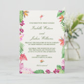 熱帯フローラ水彩結婚式招待状 招待状 (スタンド正面)