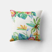 熱帯フローラ水彩 クッション (裏面)