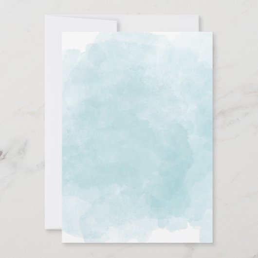 熱帯フローラ水色の青い少年の赤ちゃんシャワー 招待状 (裏面)