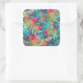 熱帯フローラ水色シール スクエアシール (バッグ)