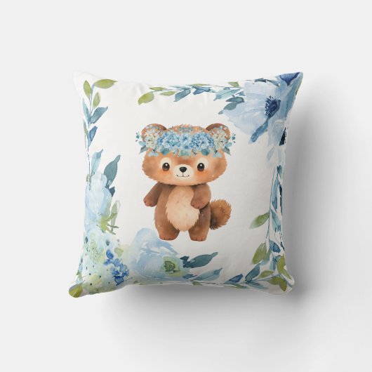 熱帯フローラ男の赤ちゃん誕生統計 クッション (裏面)