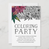 熱帯フローラ着色パーティの招待状 招待状 (正面)