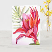 熱帯フローラ空白の – 内部グリーティングカード カード (黄色い花)