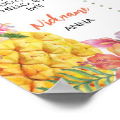 熱帯フローラ第1誕生日マイルストーン記号 ポスター (角)