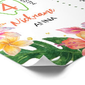 熱帯フローラ第1誕生日マイルストーン記号 ポスター (角)