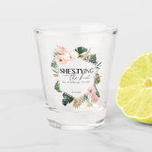 熱帯フローラ結び目ブライダルシャワー ショットグラス (正面)