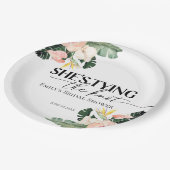 熱帯フローラ結び目ブライダルシャワー ペーパープレート (アングル)