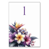 熱帯フローラ結婚のテーブルカード テーブルナンバー (裏面)