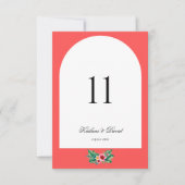 熱帯フローラ結婚のテーマテーブル番号カード ノートカード (正面)