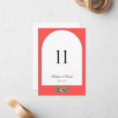 熱帯フローラ結婚のテーマテーブル番号カード ノートカード (正面/裏面インサイチュ)